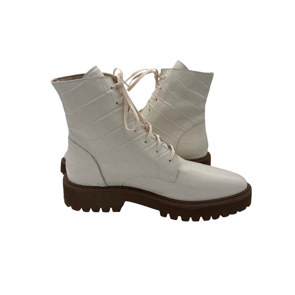 Women’s Frēda Salvador Size 8 White Leather Lace Up Boots - Picture 5 of 6